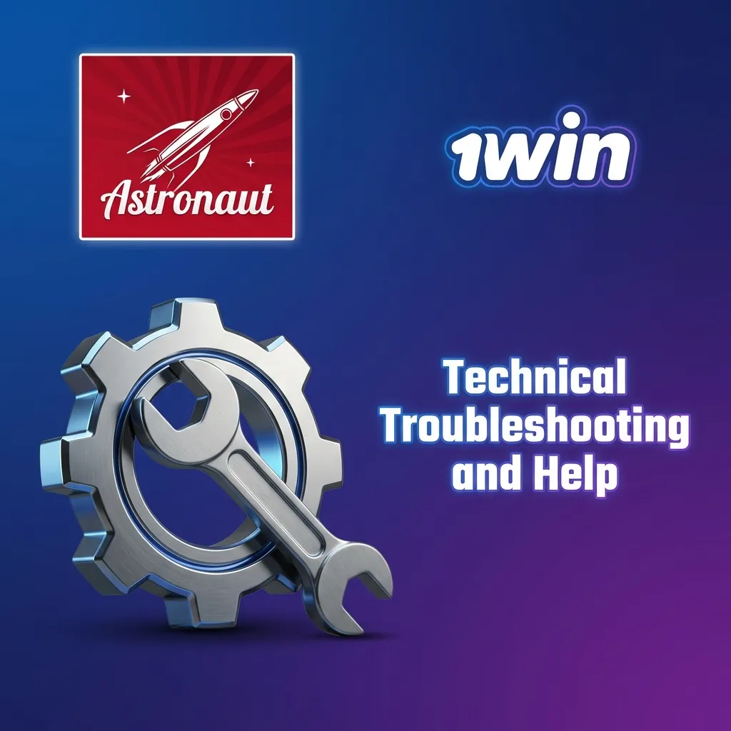 Technical support resolving system errors and backend functionality issues — Astronaut 1win in India